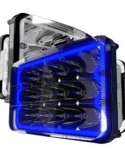 Juego de 4 Luces LED Selladas Rectangulares con Halo Azul
