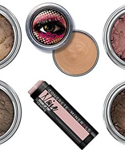 Colección de variedades de minerales de concreto,