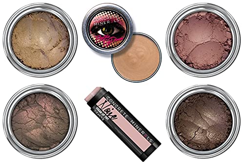 Colección de variedades de minerales de concreto,