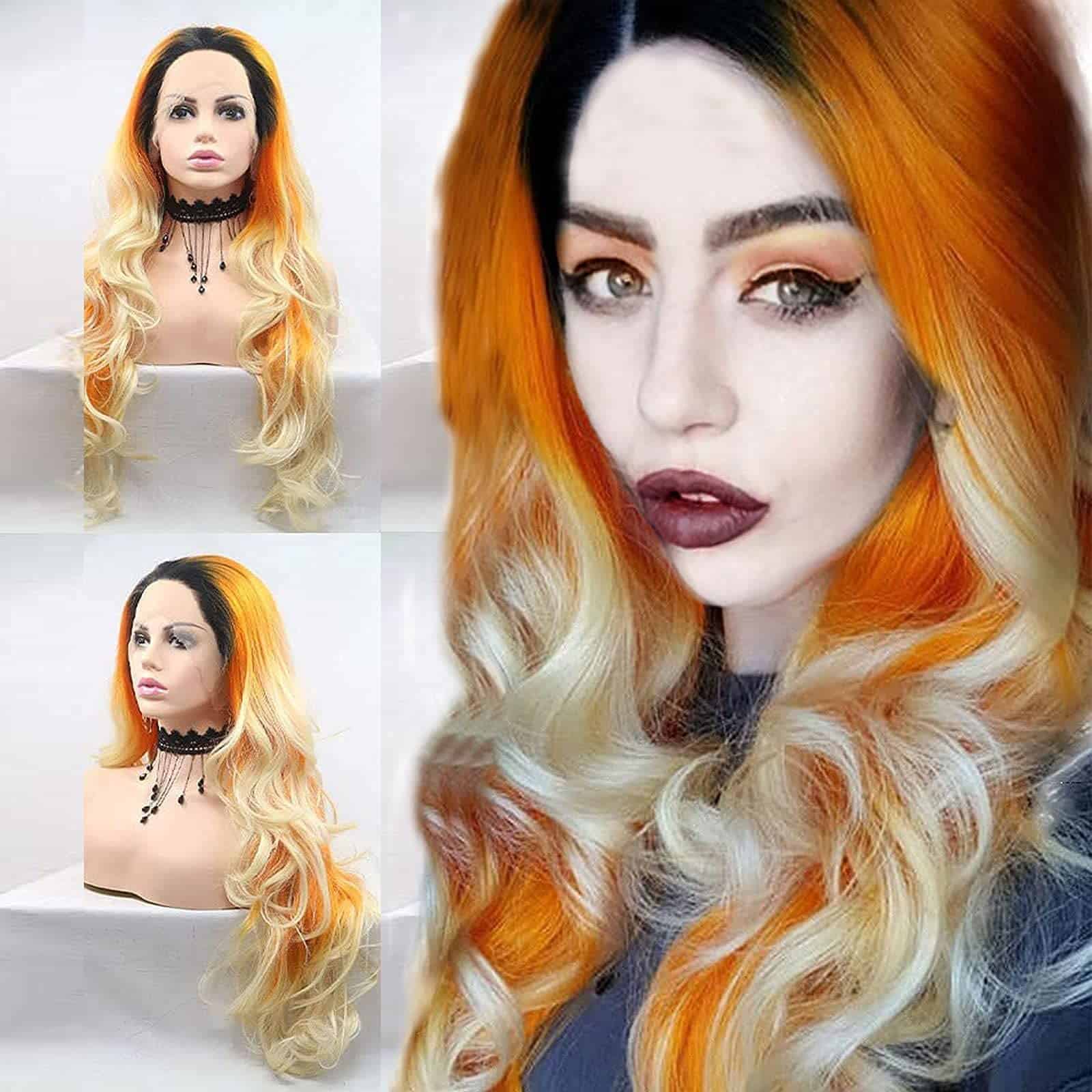 Peluca naranja rubia Karissa Hair con encaje para mujeres - Imagen 3