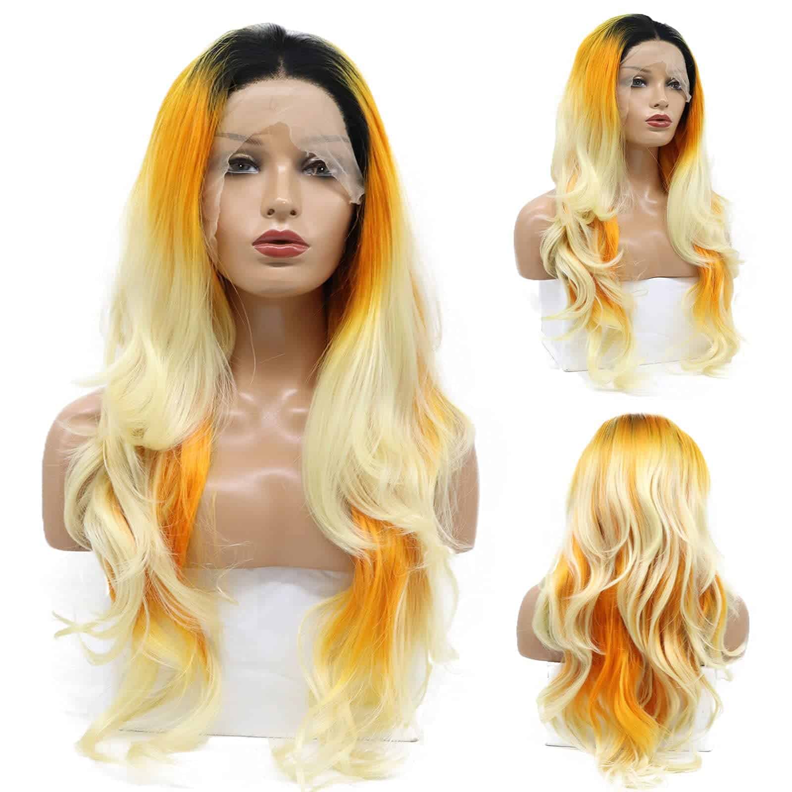 Peluca naranja rubia Karissa Hair con encaje para mujeres - Imagen 10