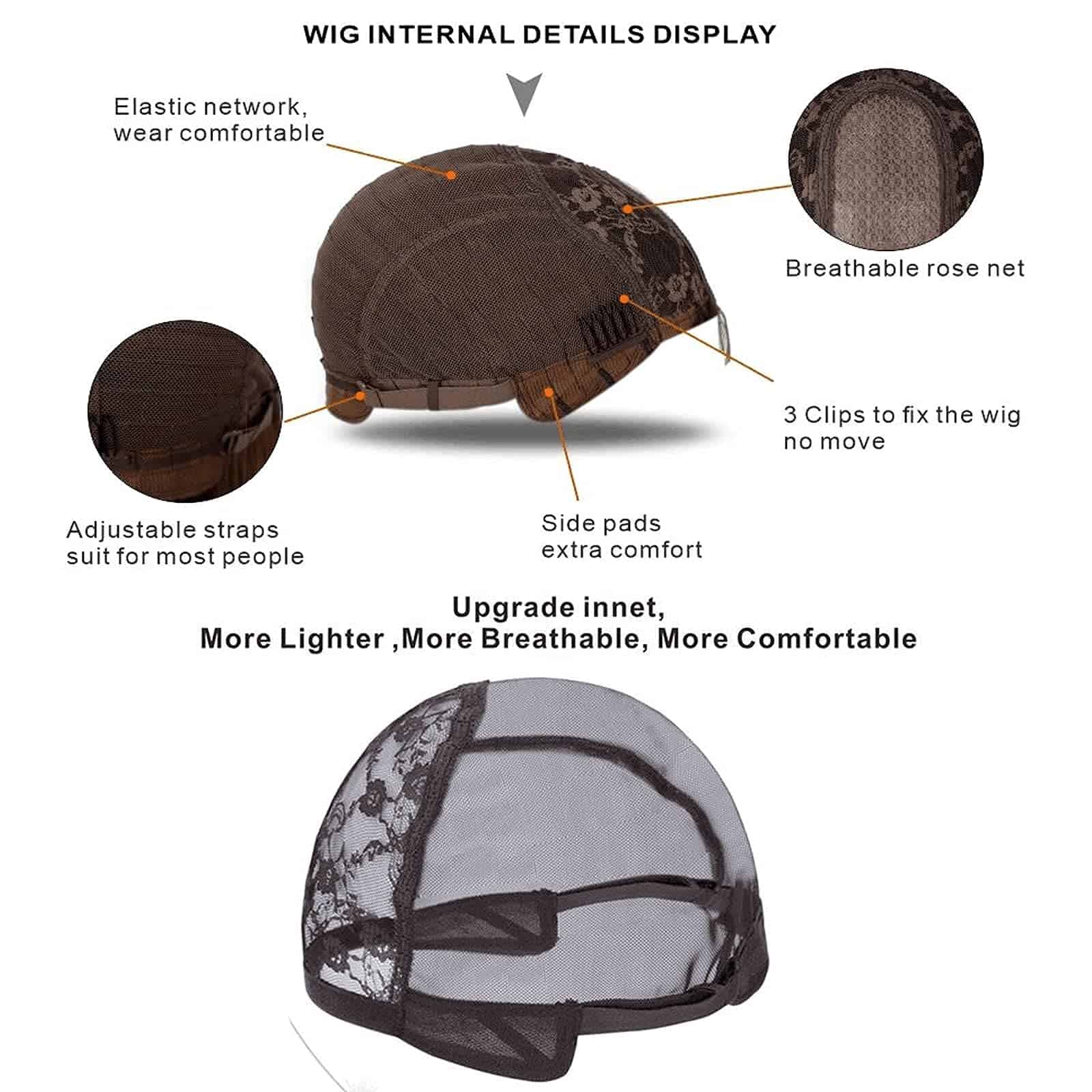 Peluca naranja rubia Karissa Hair con encaje para mujeres - Imagen 9