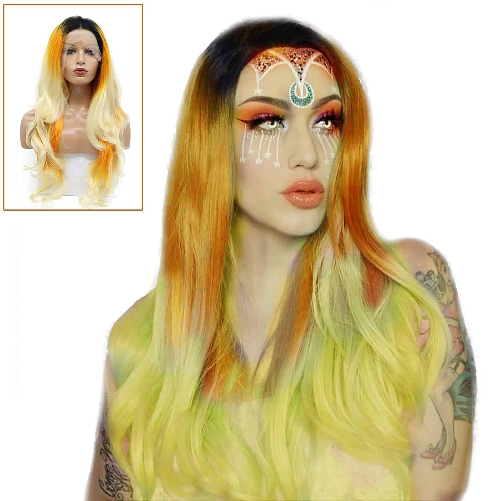 Peluca naranja rubia Karissa Hair con encaje para mujeres - Imagen 4