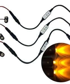 Kit de 3 luces LED ámbar de efecto micro con control de