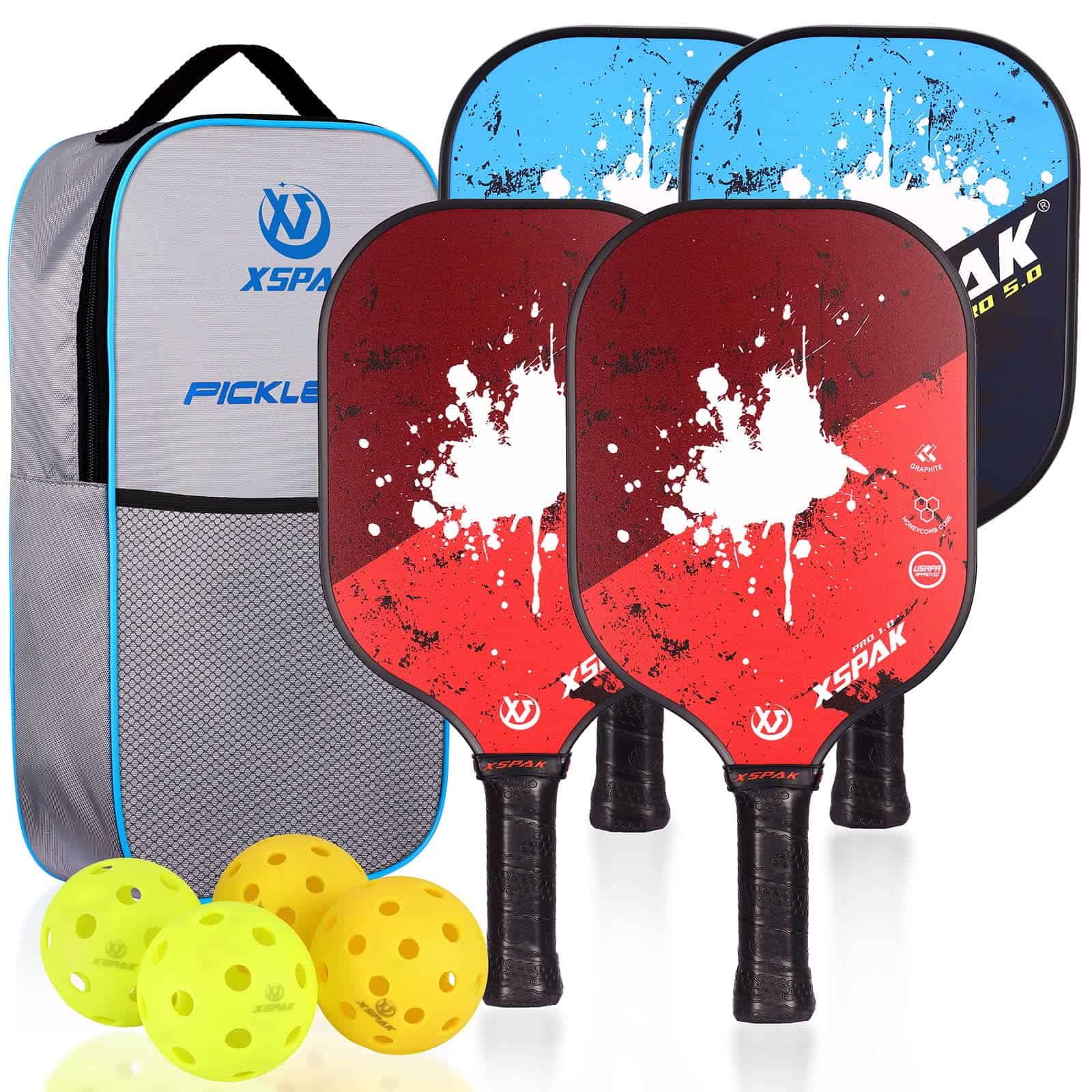 XS XSPAK Set de Palas de Pickleball de 4, Premium de