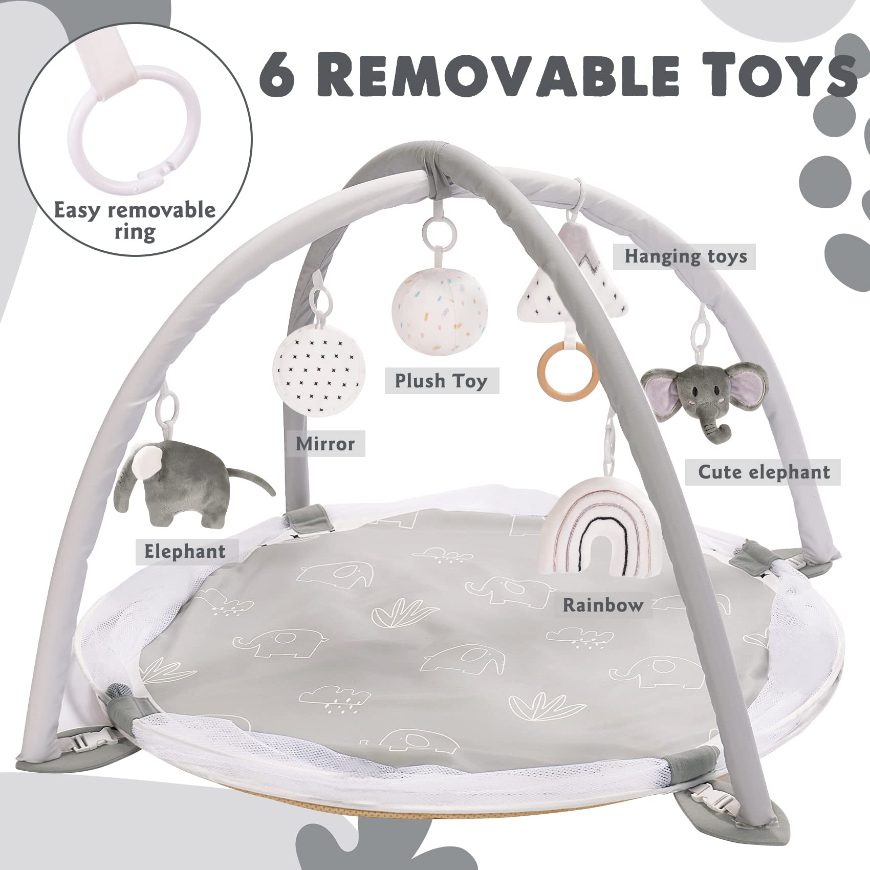 Gimnasio para bebés grande 5 en 1 XL con piscina de - Imagen 6