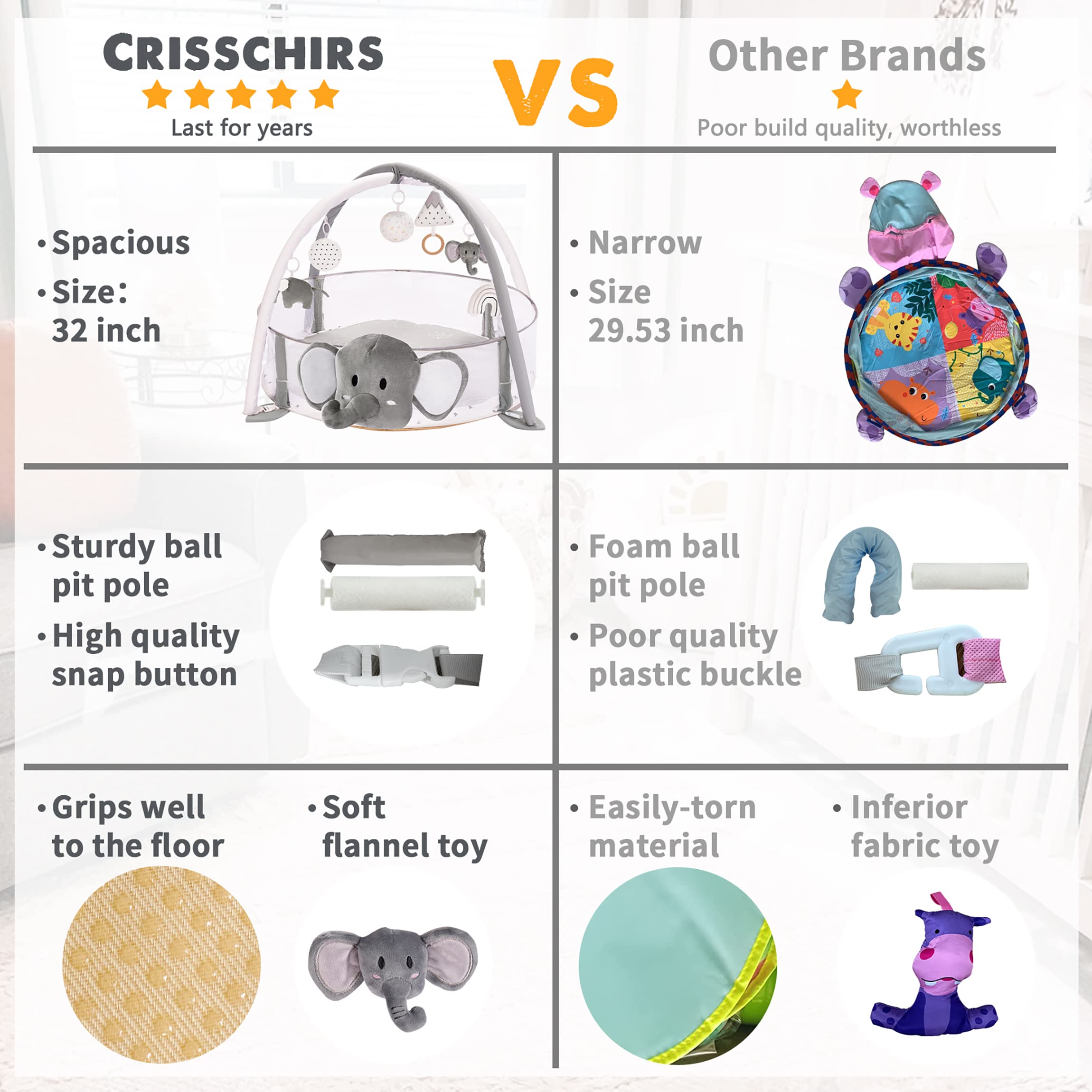 Gimnasio para bebés grande 5 en 1 XL con piscina de - Imagen 7