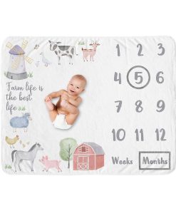 Sweet Jojo Designs Manta Mensual para Bebé de Granja con