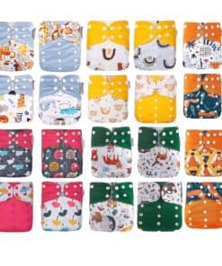 Paquete de 20 Coberturas de Pañal de Tela con Broches Snap