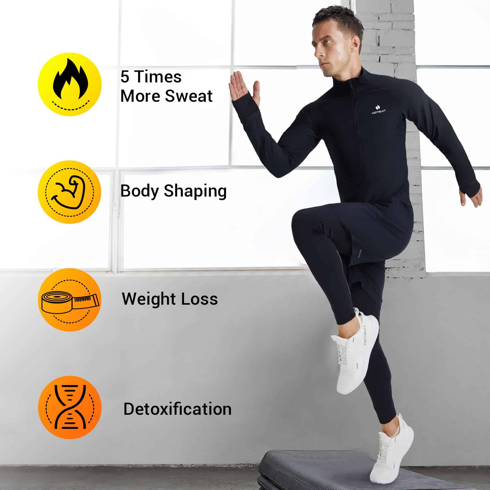 Traje de Sauna HOTSUIT para Hombres - Sudadera de Manga - Imagen 3