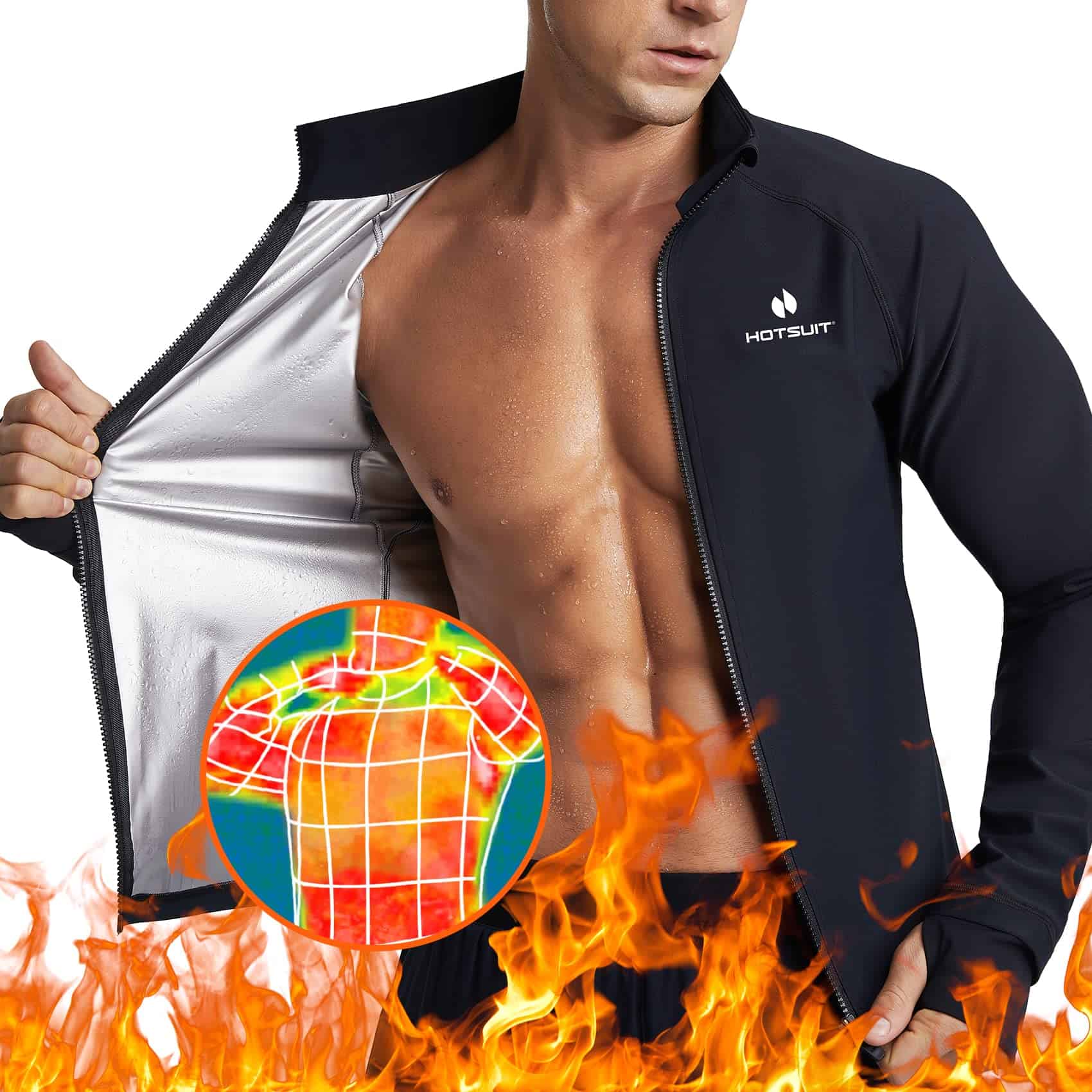 Traje de Sauna HOTSUIT para Hombres - Sudadera de Manga - Imagen 4