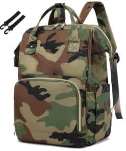 Mochila de pañales Yusudan Camo para niñas, mamá