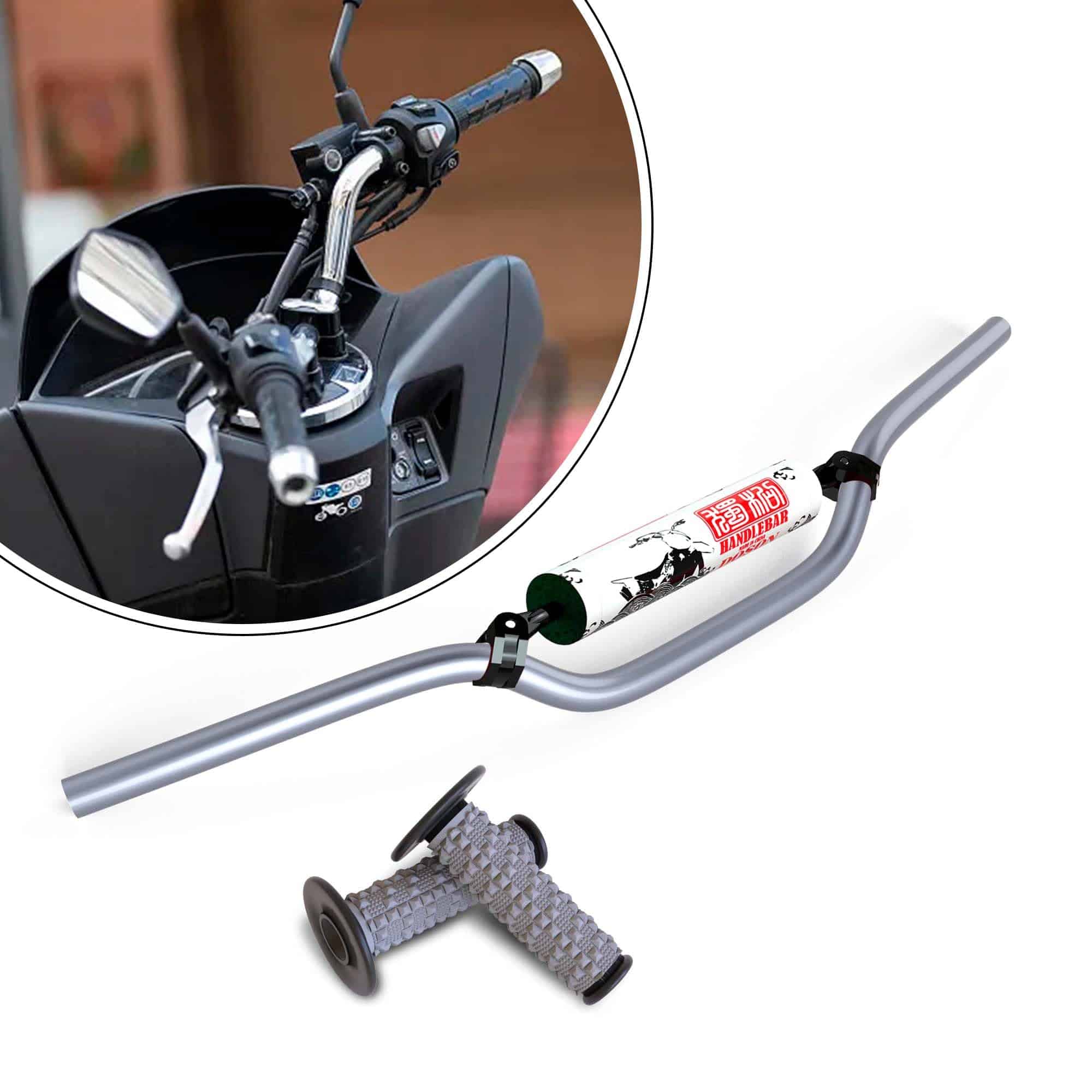 Manillares de Motocicleta de 7/8" de Aluminio con Puños de