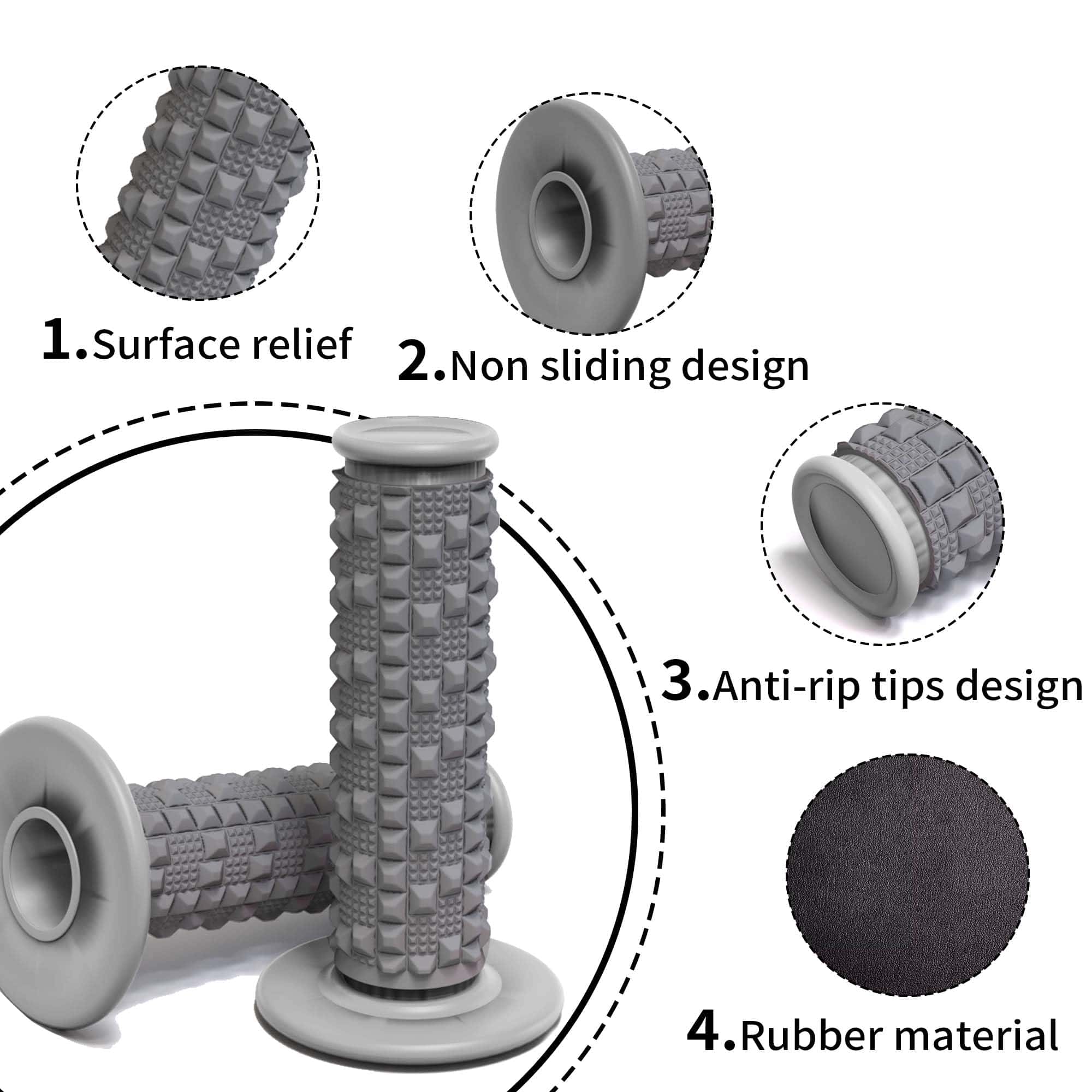 Manillares de Motocicleta de 7/8" de Aluminio con Puños de - Imagen 6