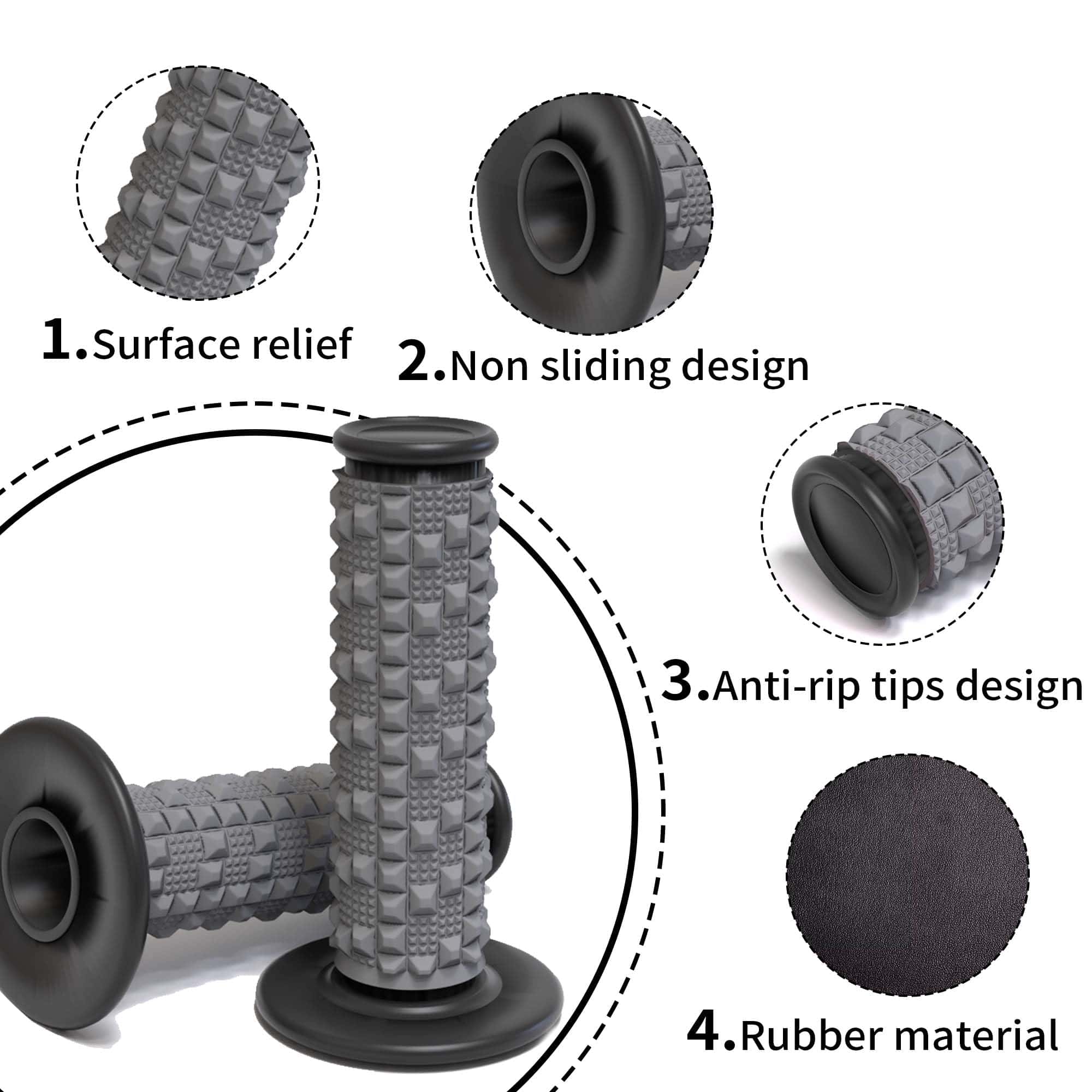 Manillar de Motocicleta de 7/8" de Aluminio con Agarres de - Imagen 4