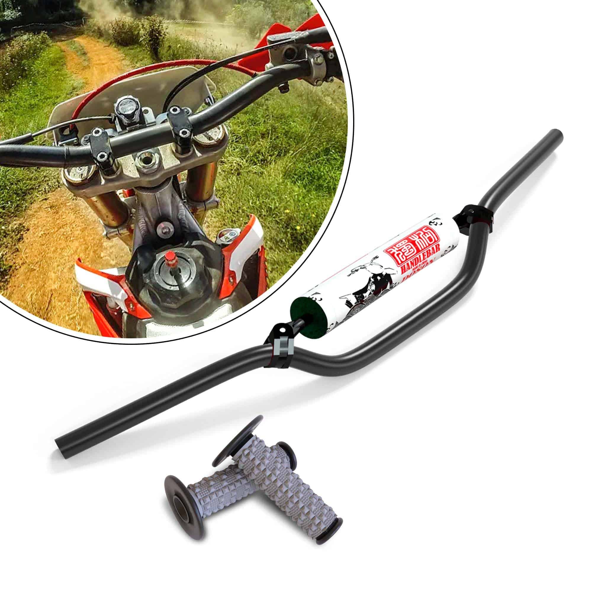 Manillar de Motocicleta de 7/8" de Aluminio con Agarres de