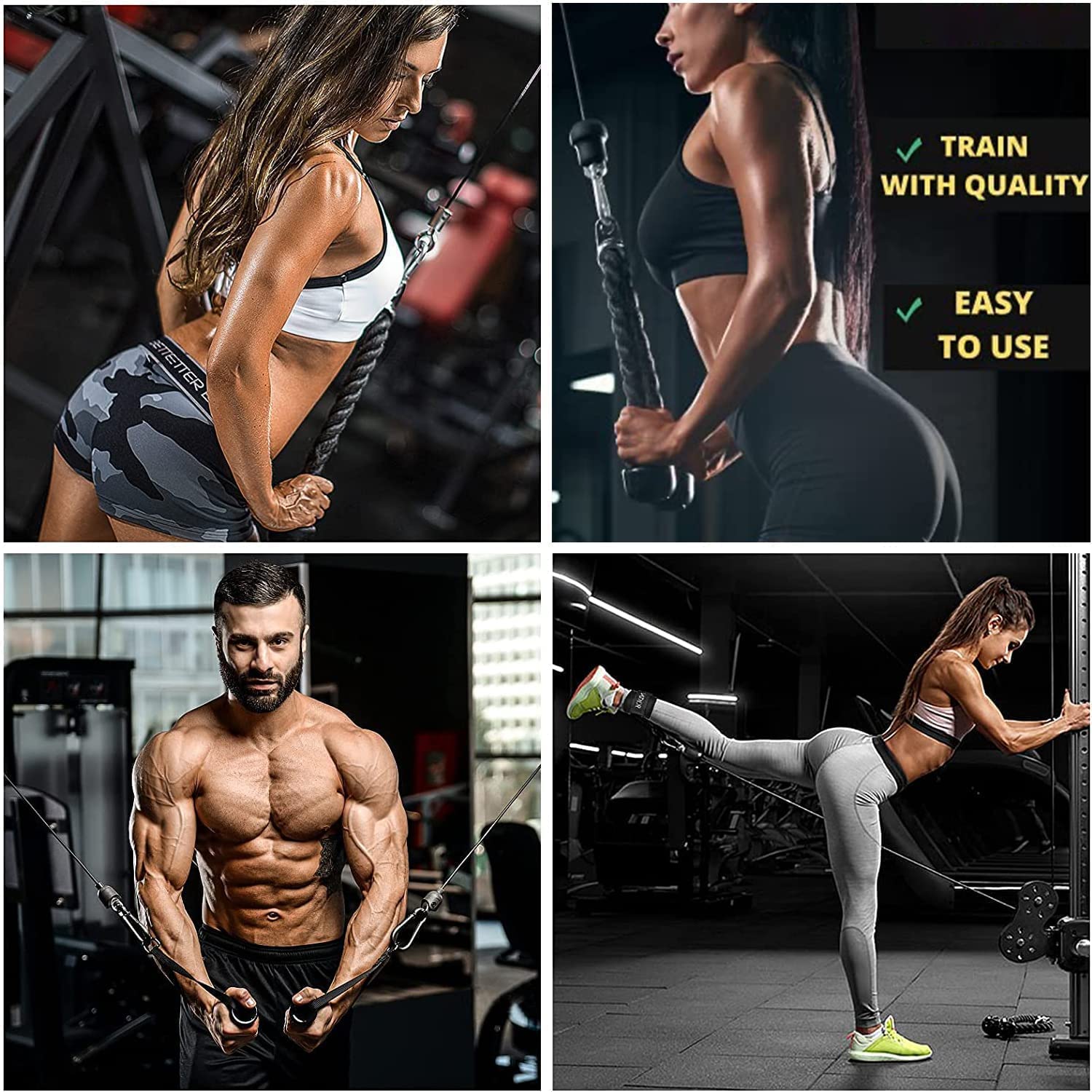 JUDOKALL Tricep Rope Cable Machine Attachment, Set de - Imagen 8