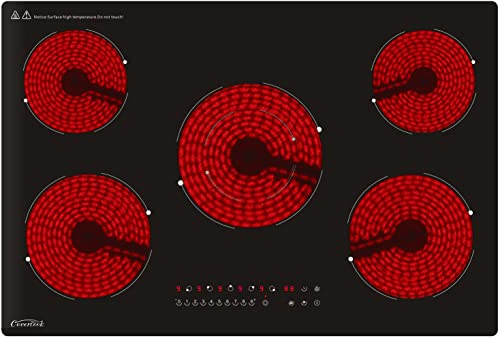 Cocina de vitrocerámica eléctrica de 30 pulgadas, 5