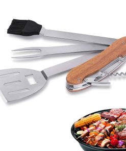 Juego de Herramientas para Barbacoa 5 en 1, Plegable y