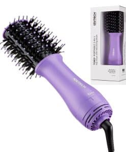 Secador de Pelo Portátil 2 en 1 con Cepillo -Morado