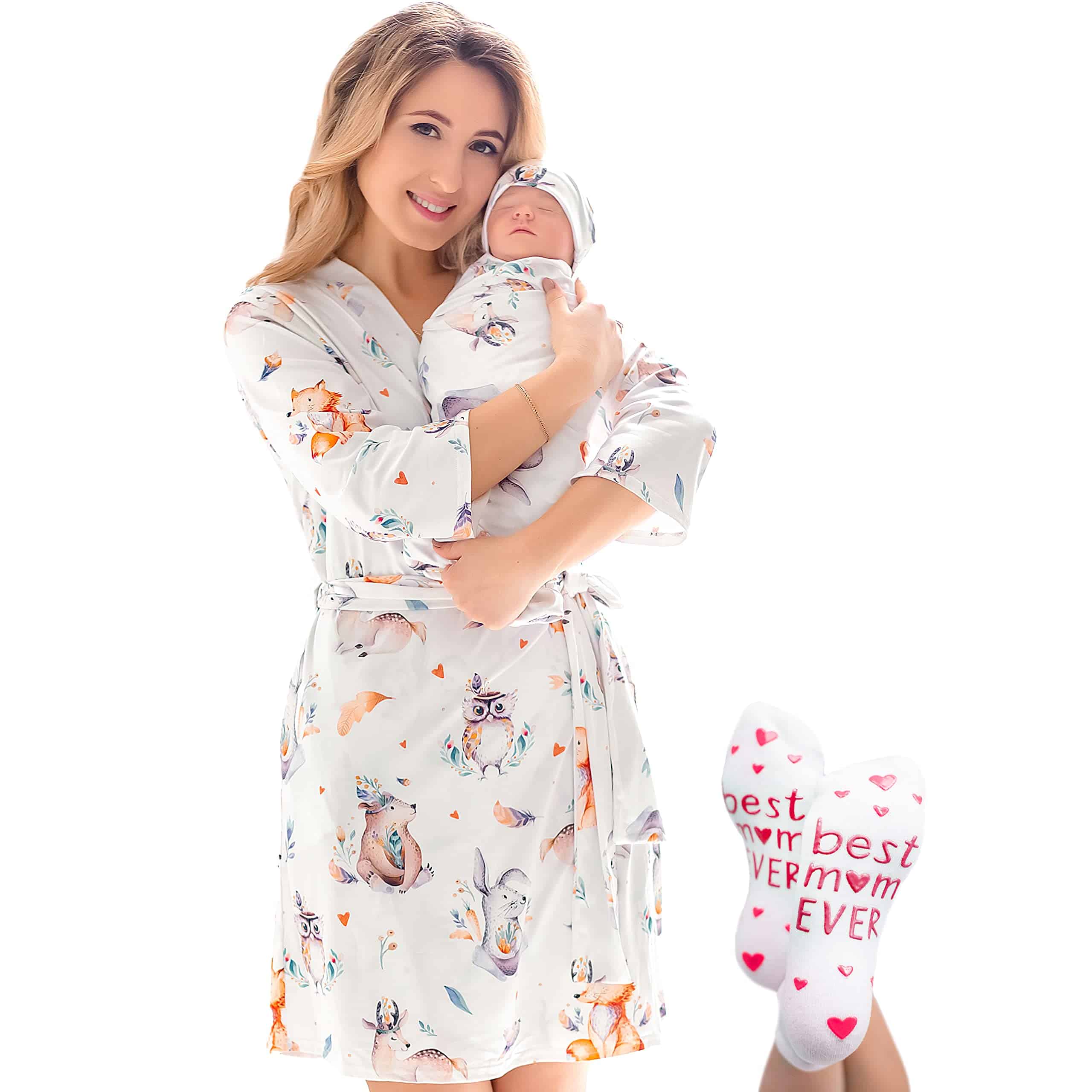 ECO BABY Mommy and Me Robe and Swaddle Set | Bata de
