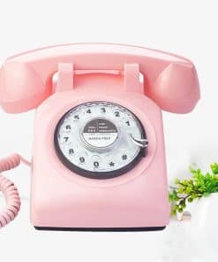 Teléfono de Escritorio con Cable Retro de -Rosa