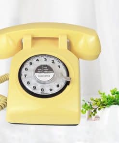 Teléfono de escritorio con cable retro de -Amarillo