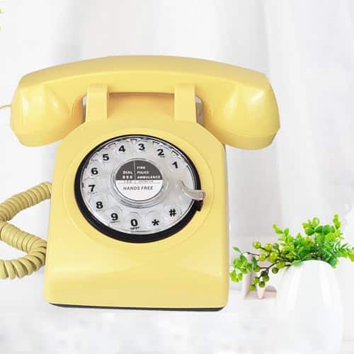 Teléfono de escritorio con cable retro de -Amarillo