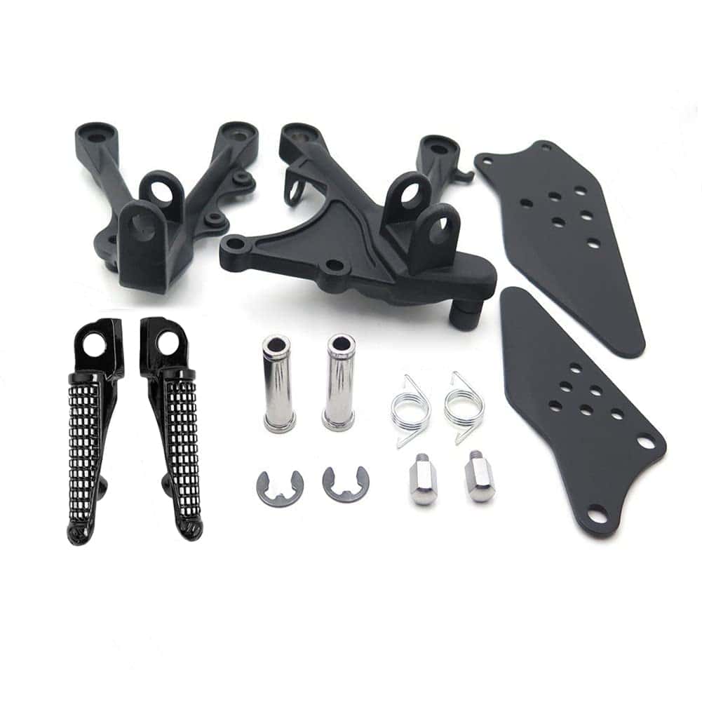 Soporte de Pedales Frontales Negro Mate para Kawasaki ZX6R