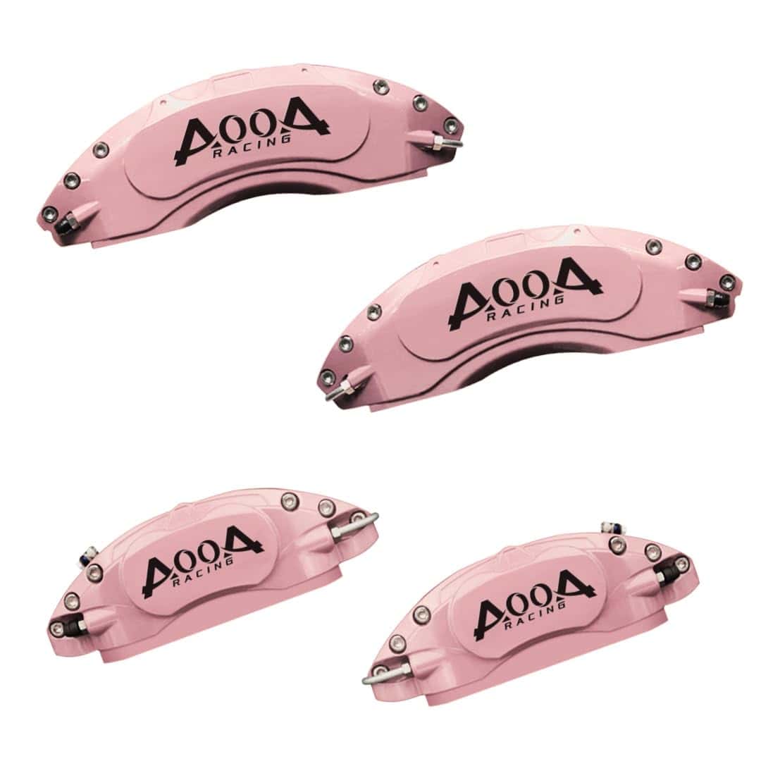 Fundas de pinza de freno de aluminio rosa con logotipo