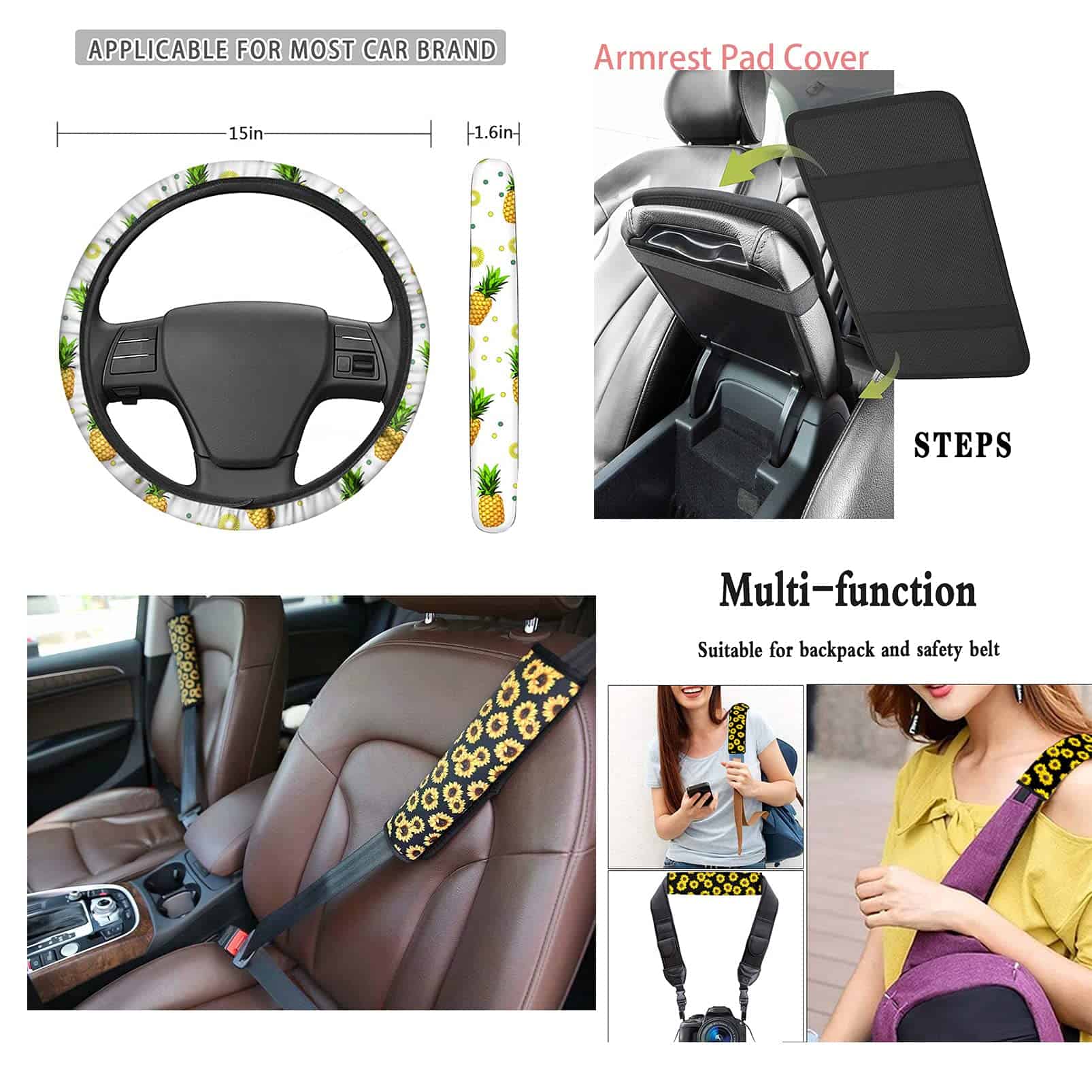 Juego de Fundas de Asientos de Coche con Estampado de - Imagen 5