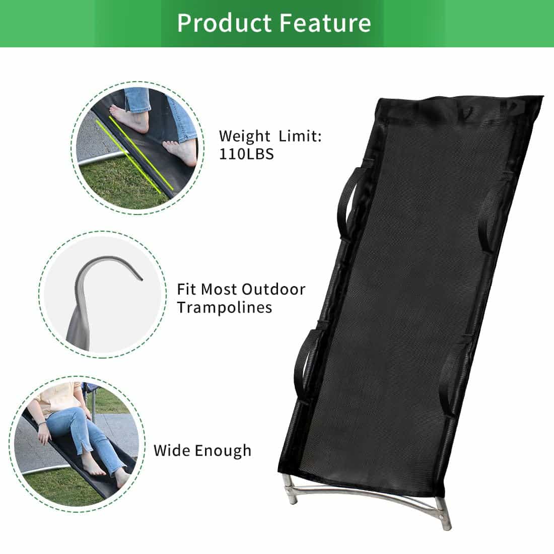 Tobogán para Trampolín FirstE, Ancho 22" Escalera de - Imagen 6