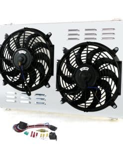 ECMRAD Radiador Shroud + Ventiladores Eléctricos de 12V