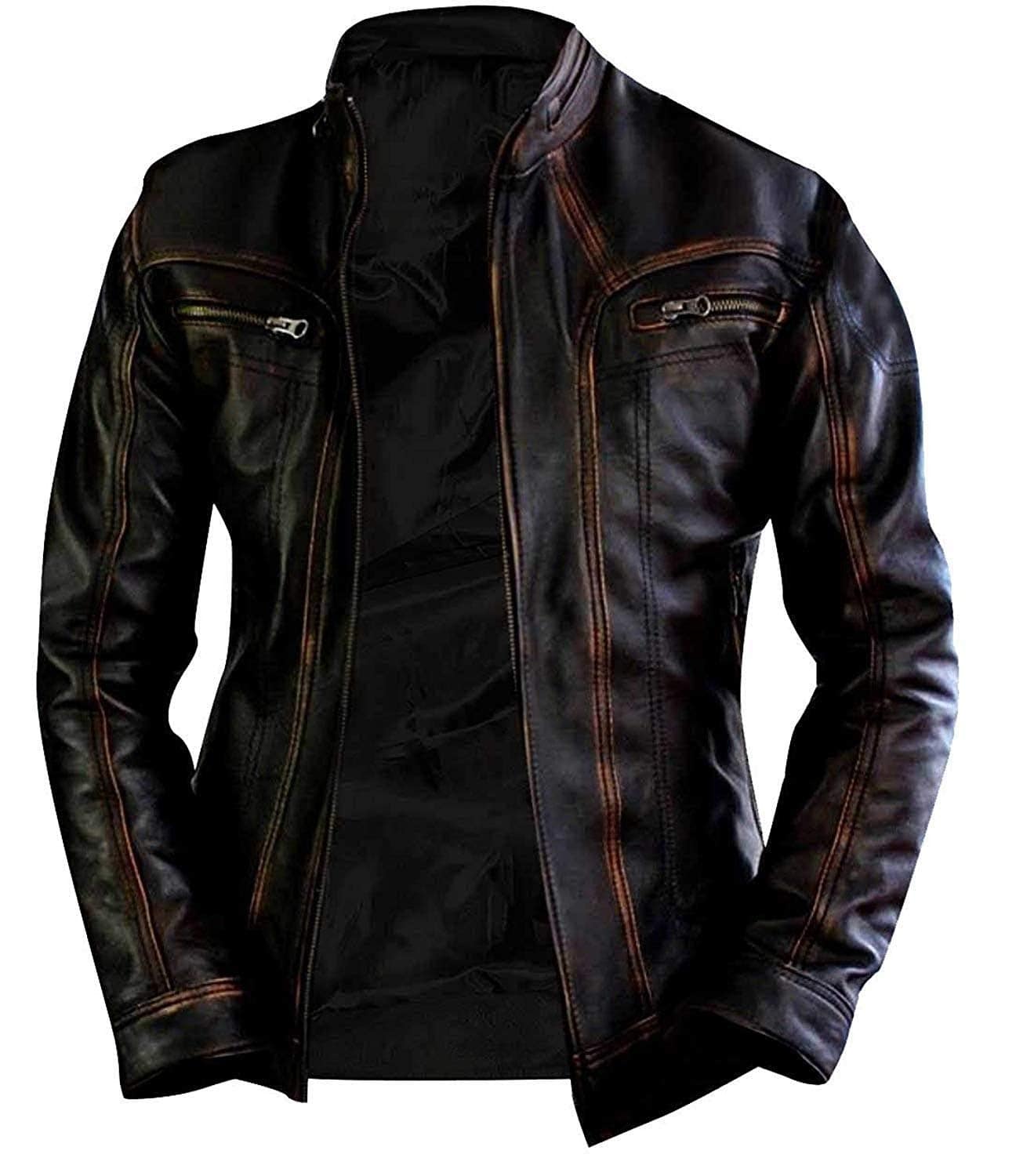 Chaqueta de Moto Café Racer para Hombre con Armadura