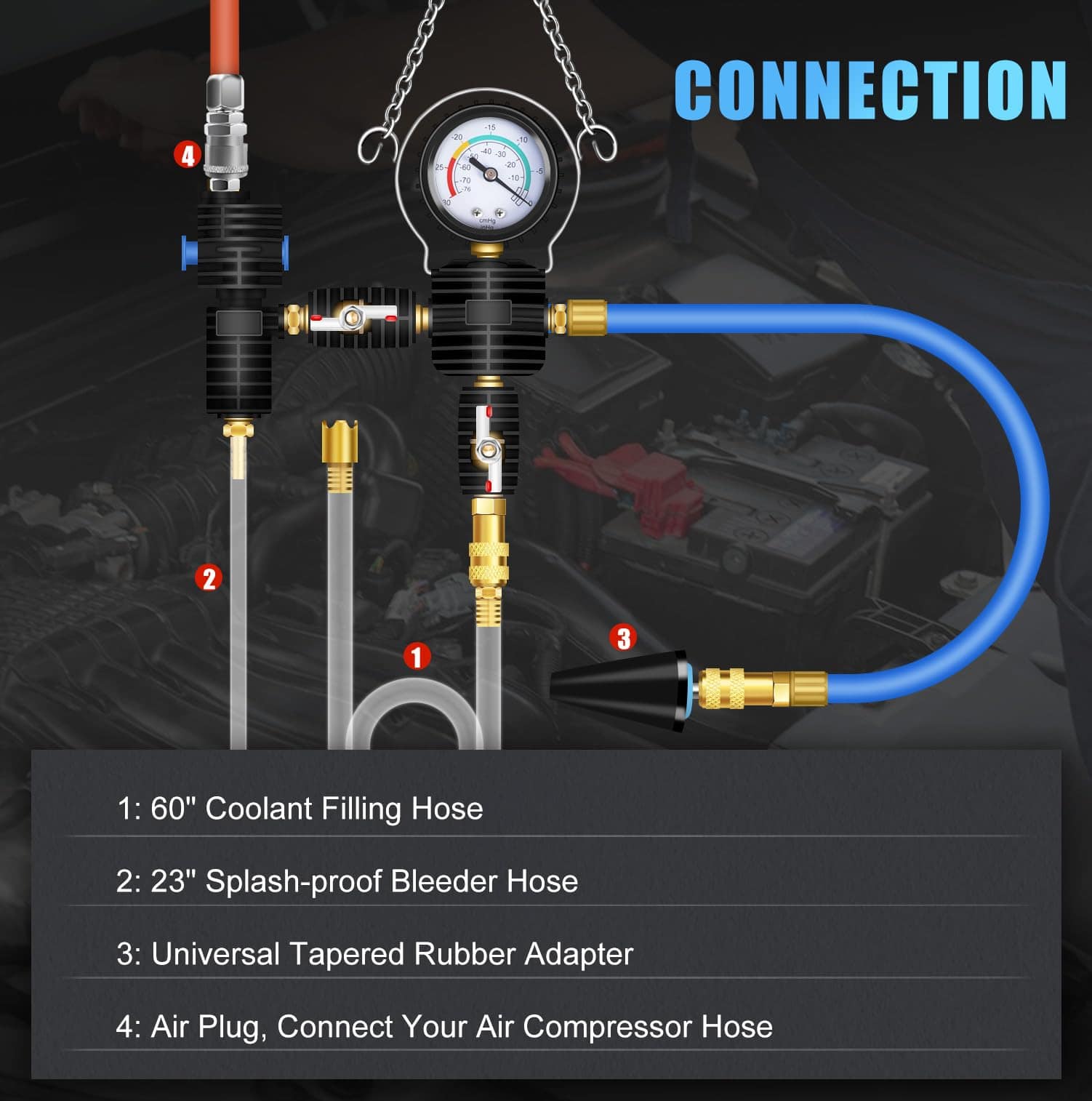 JIFETOR Kit de Herramientas de Purga de Vacío del Sistema - Imagen 7