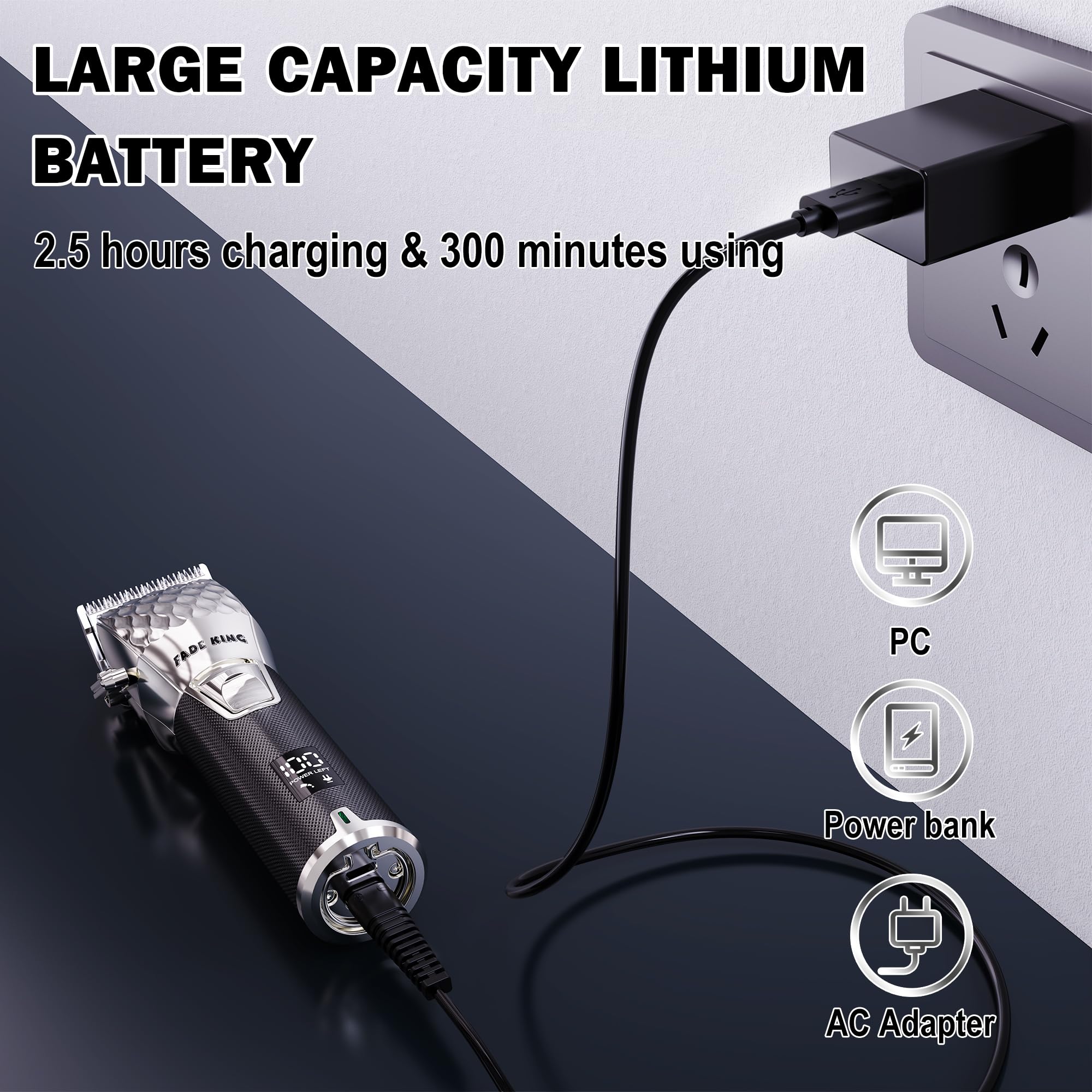 Cortadora de Cabello Profesional FADEKING� para Hombres - - Imagen 4