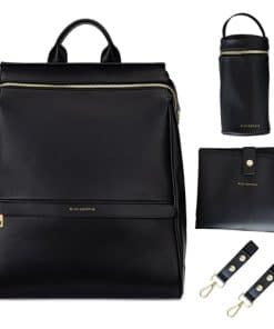Mochila de piel para pañales MIA + SOPHIA -Negro Sophia