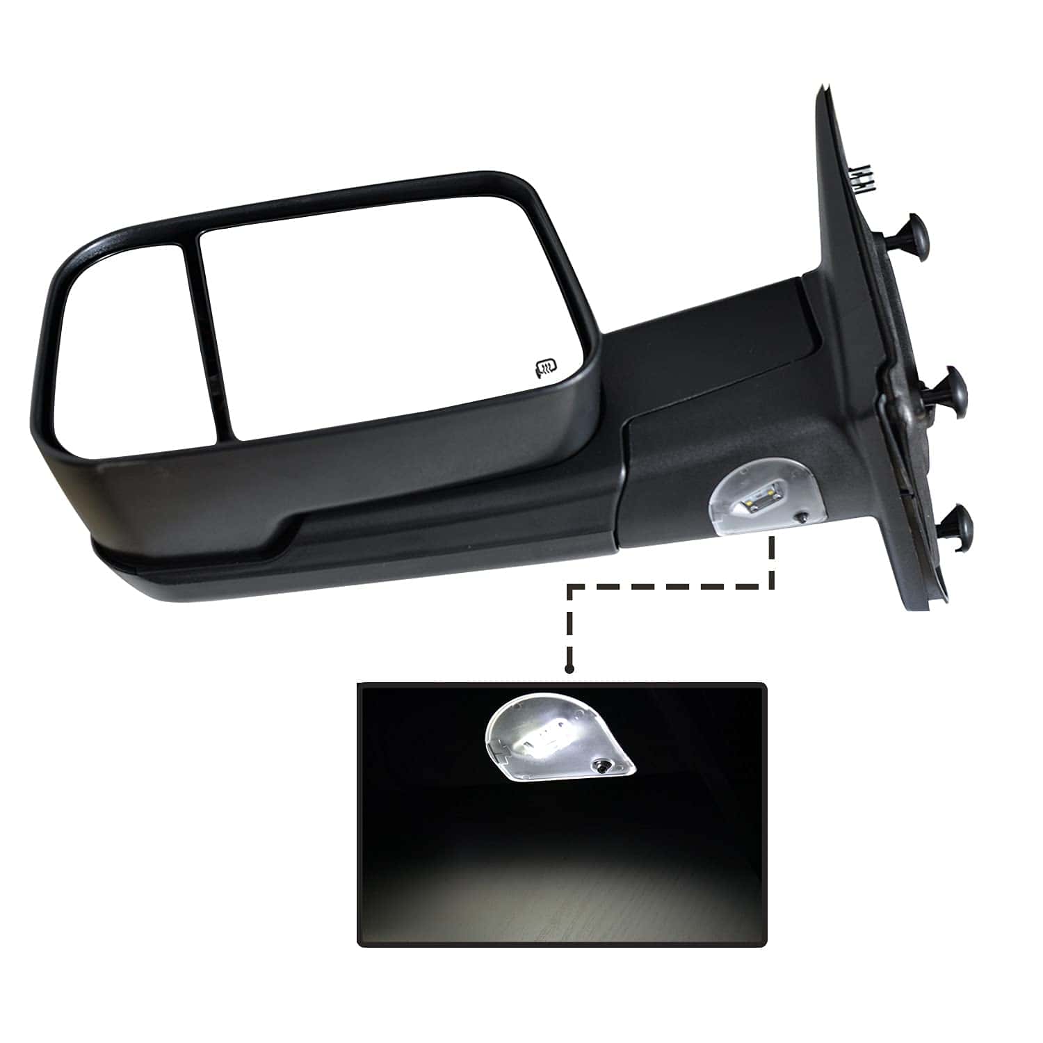 Espejo de remolque AERDM nuevo con carcasa negra con sensor - Imagen 7