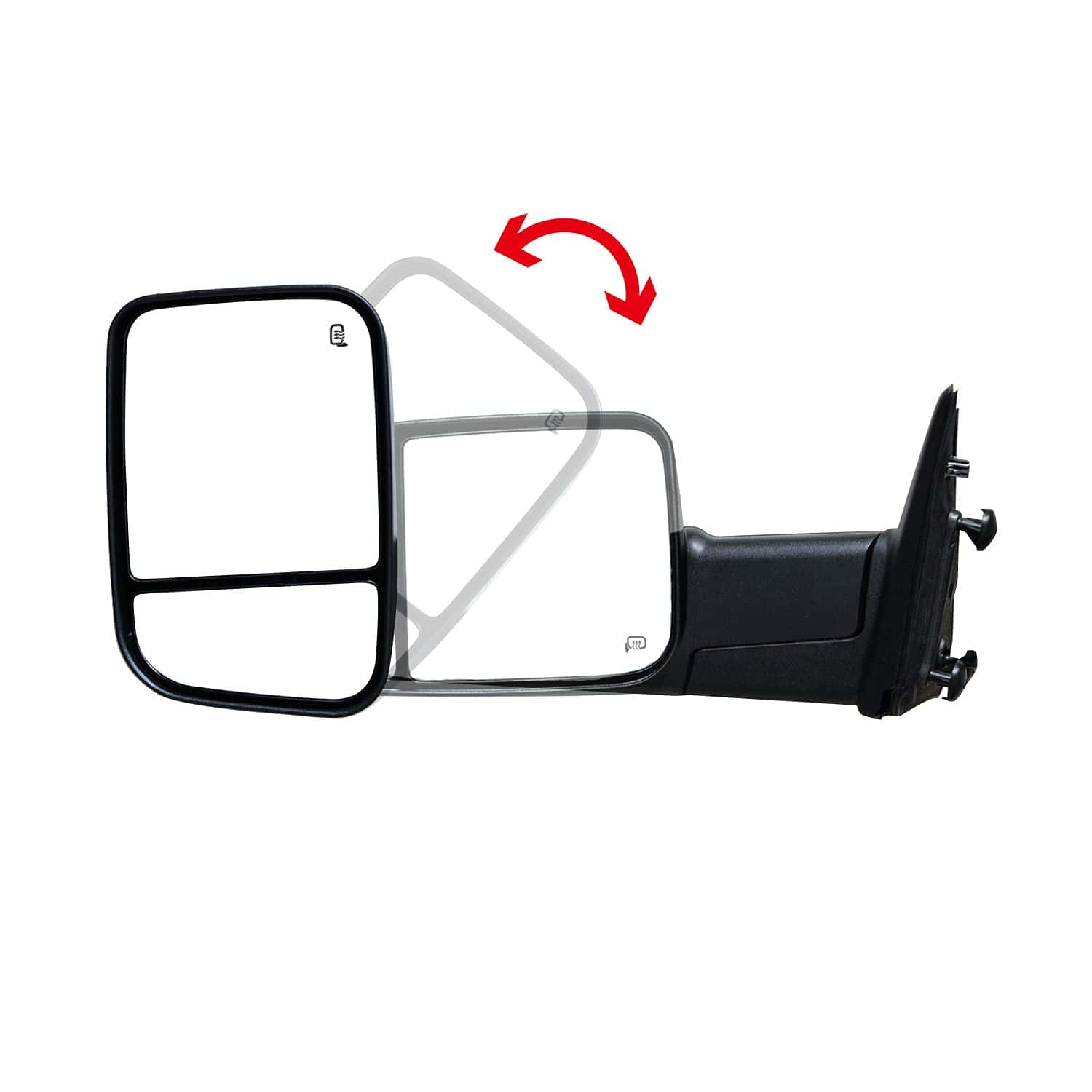 Espejo de remolque AERDM nuevo con carcasa negra con sensor - Imagen 6