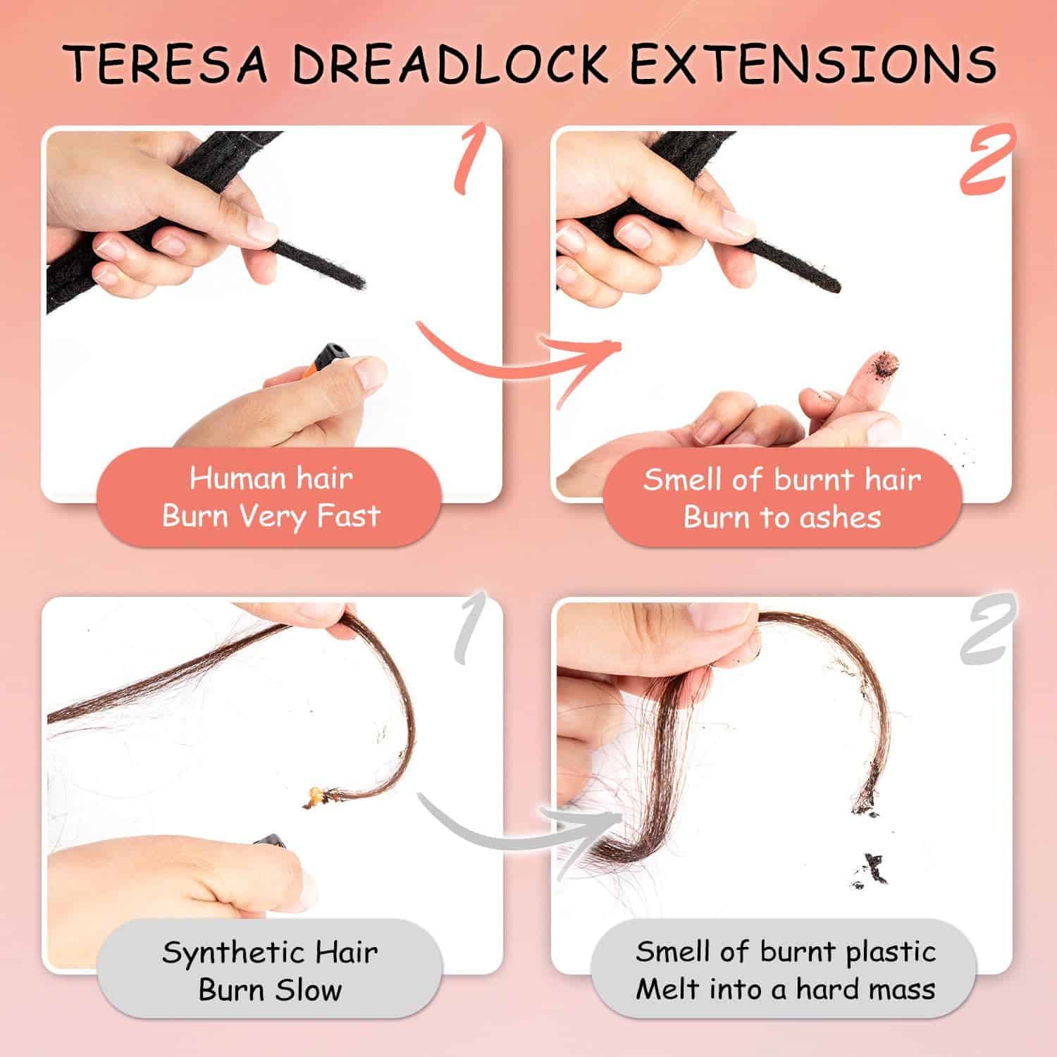 Extensiones de Dreadlocks de Cabello Humano 100% de Teresa - Imagen 6