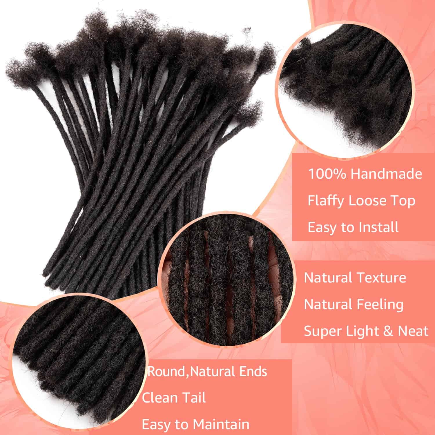 Extensiones de Dreadlocks de Cabello Humano 100% de Teresa - Imagen 5