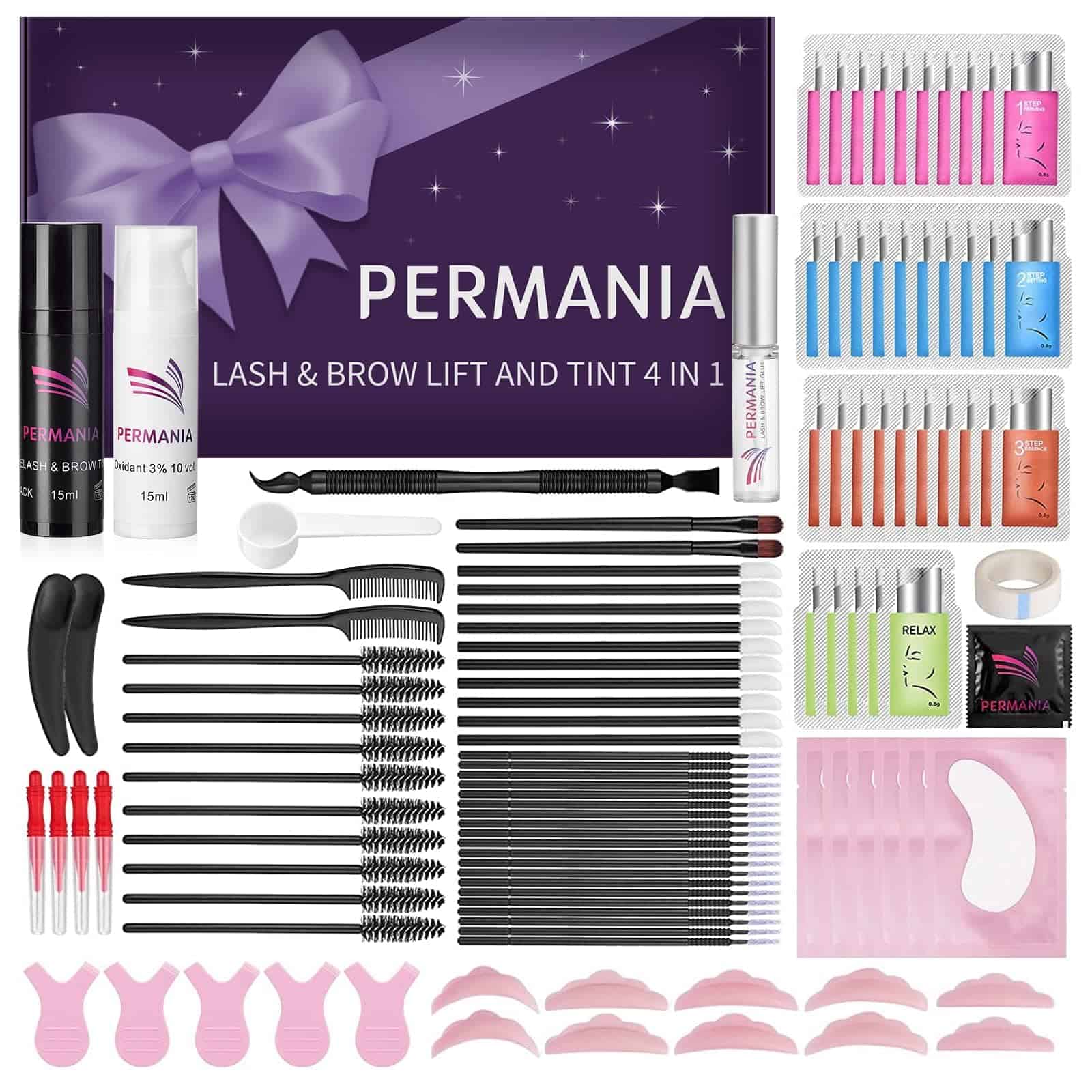 Kit de Levantamiento de Pestañas PERMANIA con Color Negro,