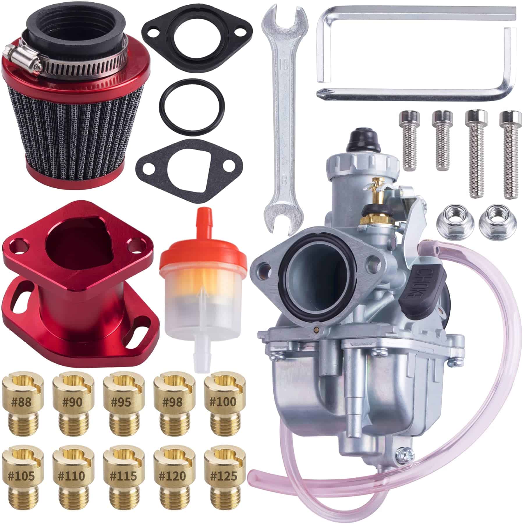 Kit de Carburador ORAEVY VM22 26mm Rojo para Pipa de
