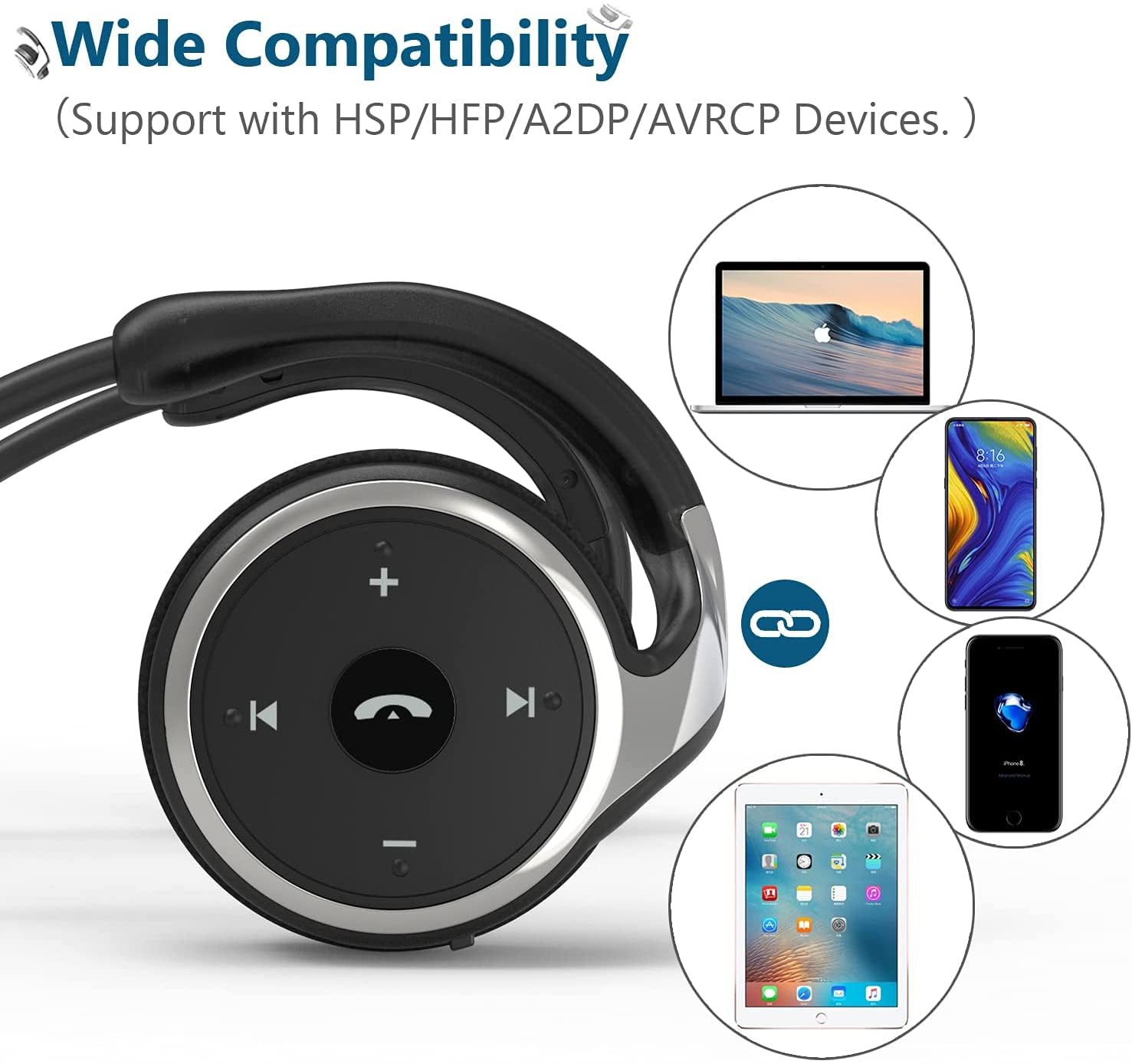 Audífonos itayak Behind The Head, Bluetooth 5.0 Diadema - Imagen 6