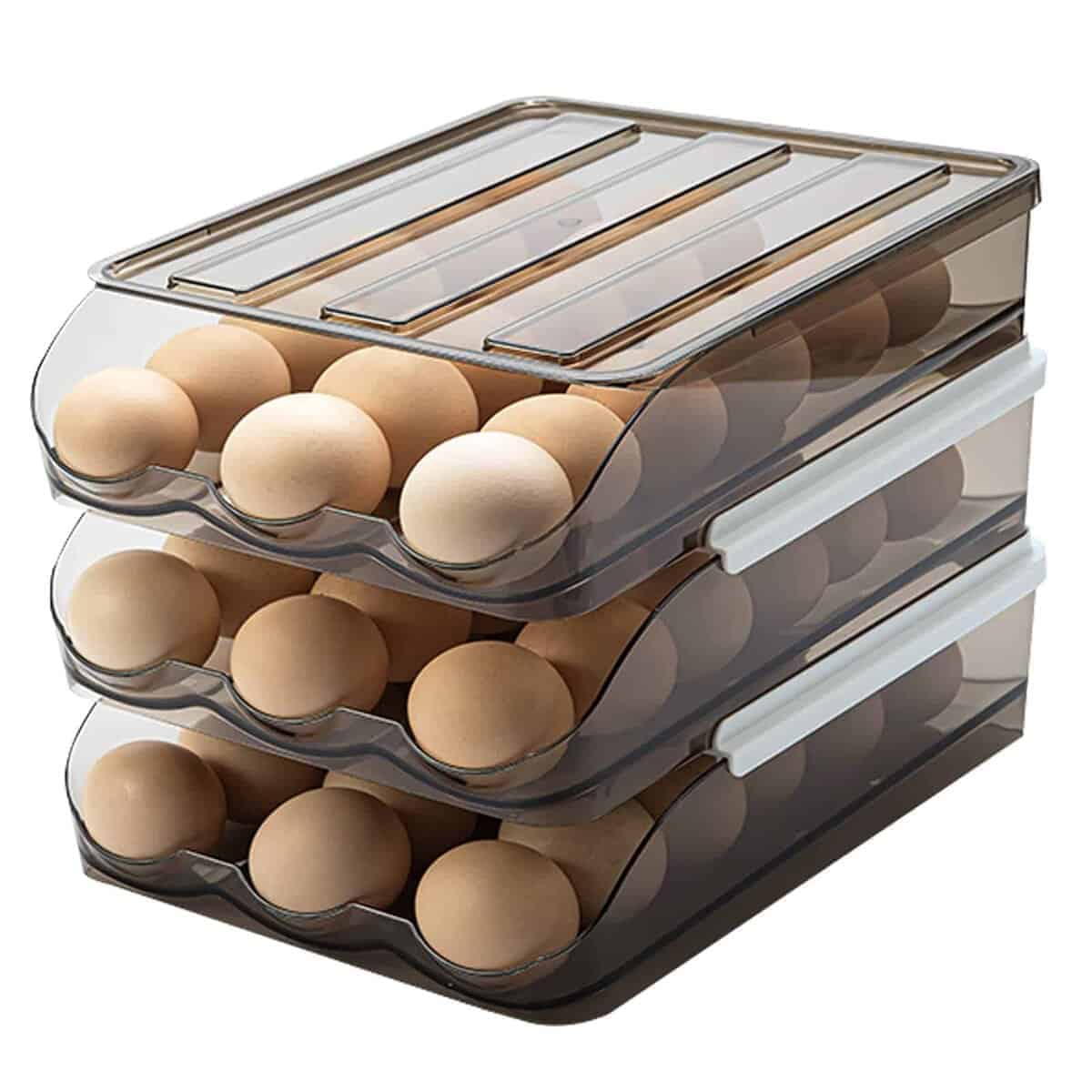 Organizador de huevos memeyou para refrigerador con auto