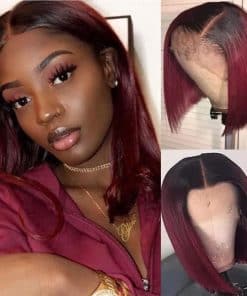 Pelucas Ombre Vino Tinto Kislemon de Cabello Humano