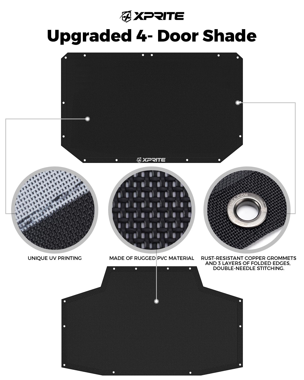 Xprite Sunshade Compatible with Jeep Wrangler JK JKU - Imagen 5