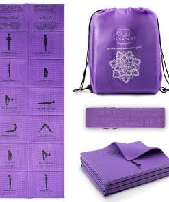 Tapete de Yoga Plegable para Mujeres, Tapete -Morado