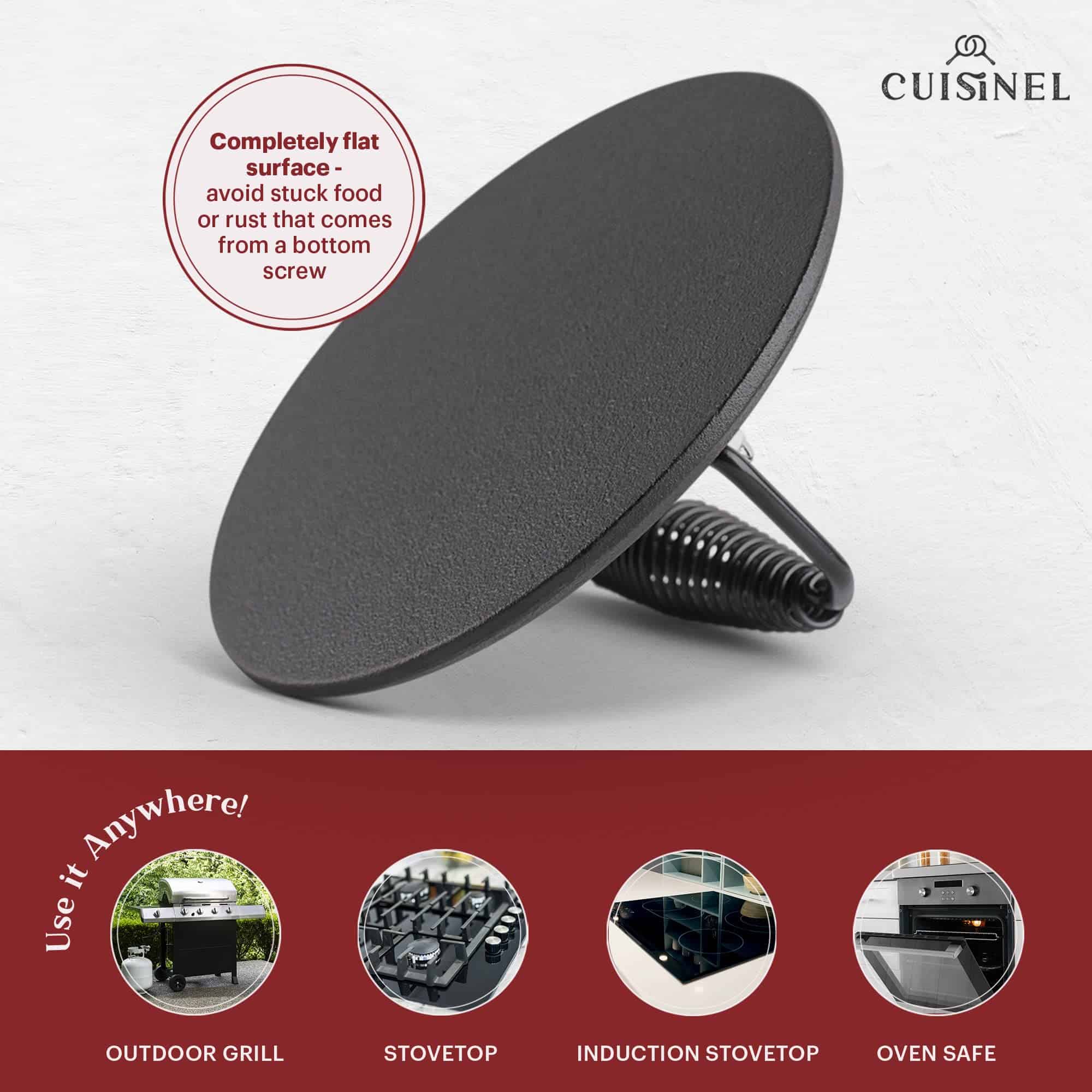 Set de Sartén de Hierro Fundido + Prensa de Parrilla + - Imagen 7