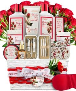 Set de Regalo de Spa para Mujeres, Cesta de Regalo de Rosa